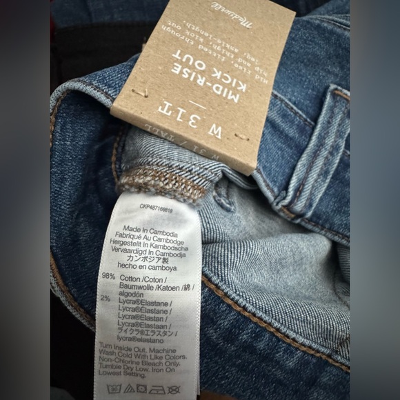 Madewell Blue kick out leg Jeans - Picture 4 of 4